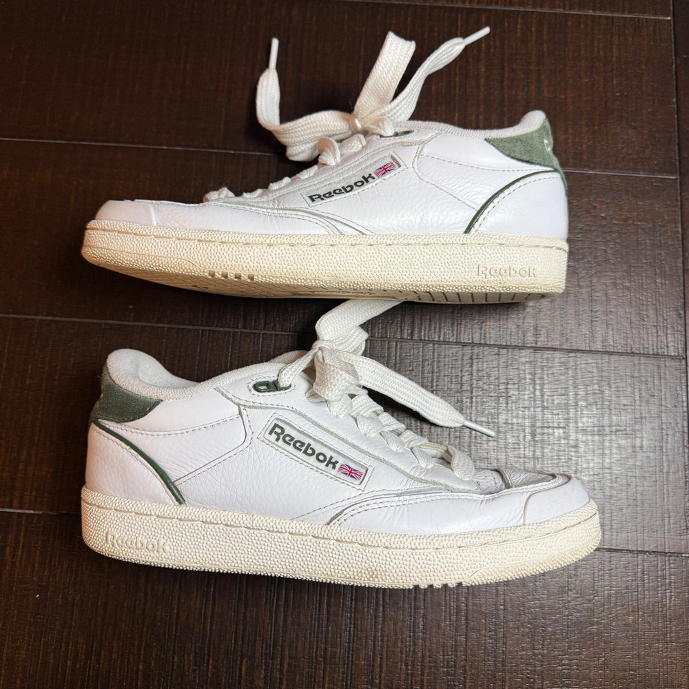 Reebok Club C 85 Sneakers Shoes Chalk Glen Green Suede‎ White Leather Mens 6 - Picture 7 of 10